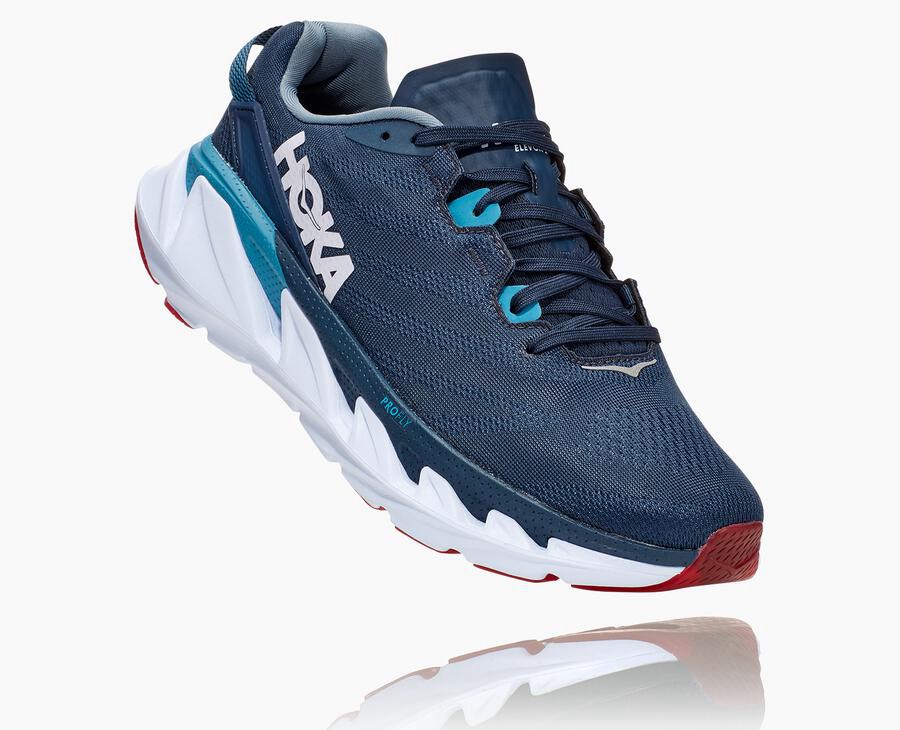 Hoka One One Elevon 2 - Men Running Shoes - Navy/White,Australia BIM-873201